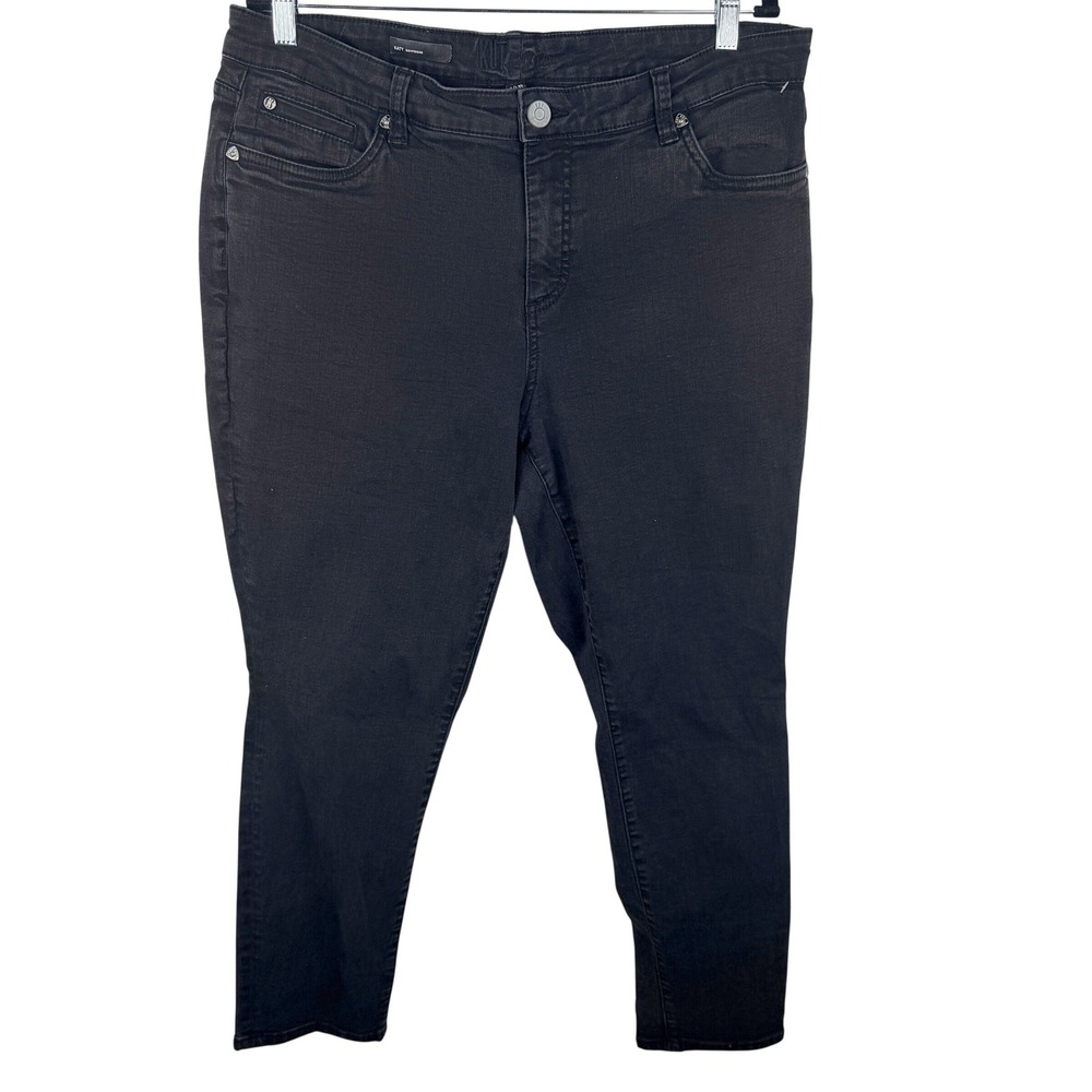 KUT from the Kloth Katy Boyfriend Jeans Womens 14W Black Stretch Denim KP799GH4R
